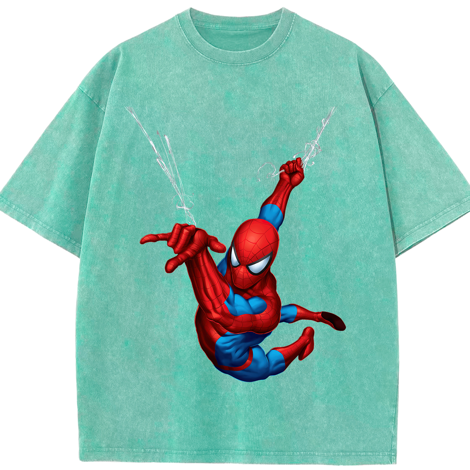 （画像用） Spider Man スパイダーマン 綿100% ヴィンテージ風 半袖Tシャツ（フロントプリント）